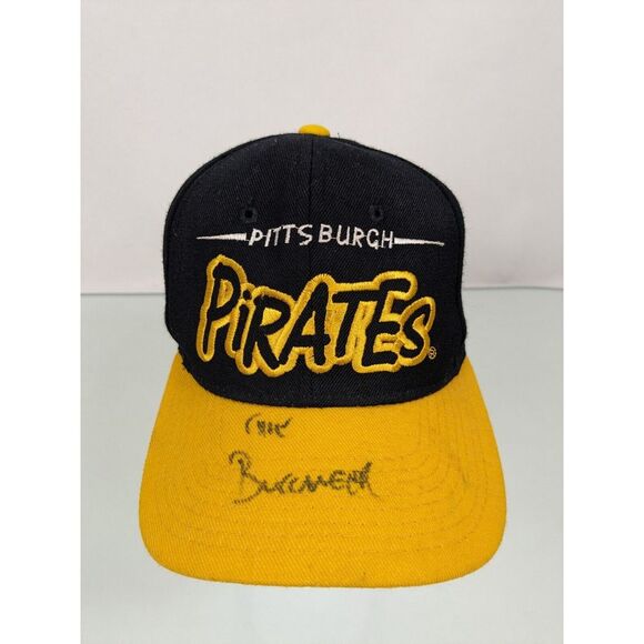VTG Pittsburgh Pirates STARTER Snapback Hat Cap Yellow Black Wool